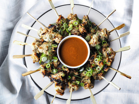 Char Grilled Lemongrass Chicken Skewers