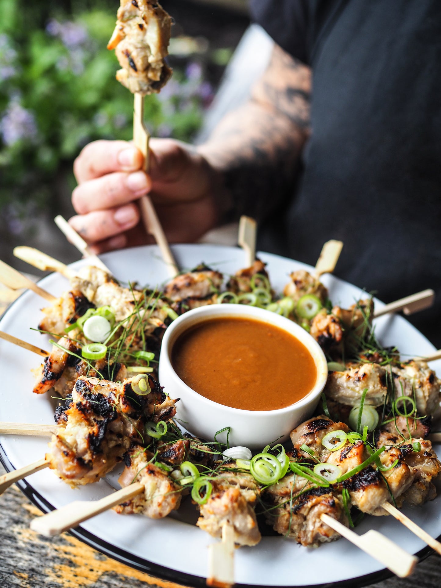 Char Grilled Lemongrass Chicken Skewers
